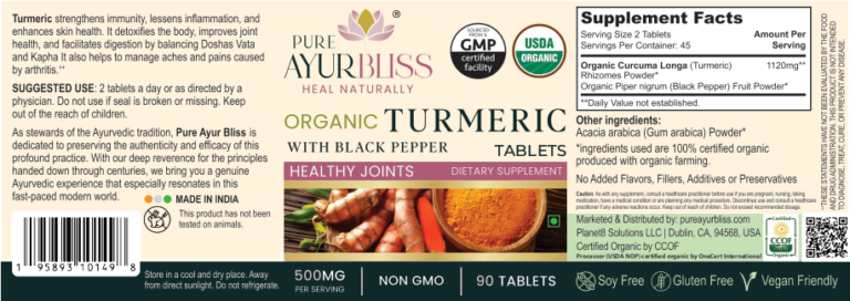 Turmeric tablets