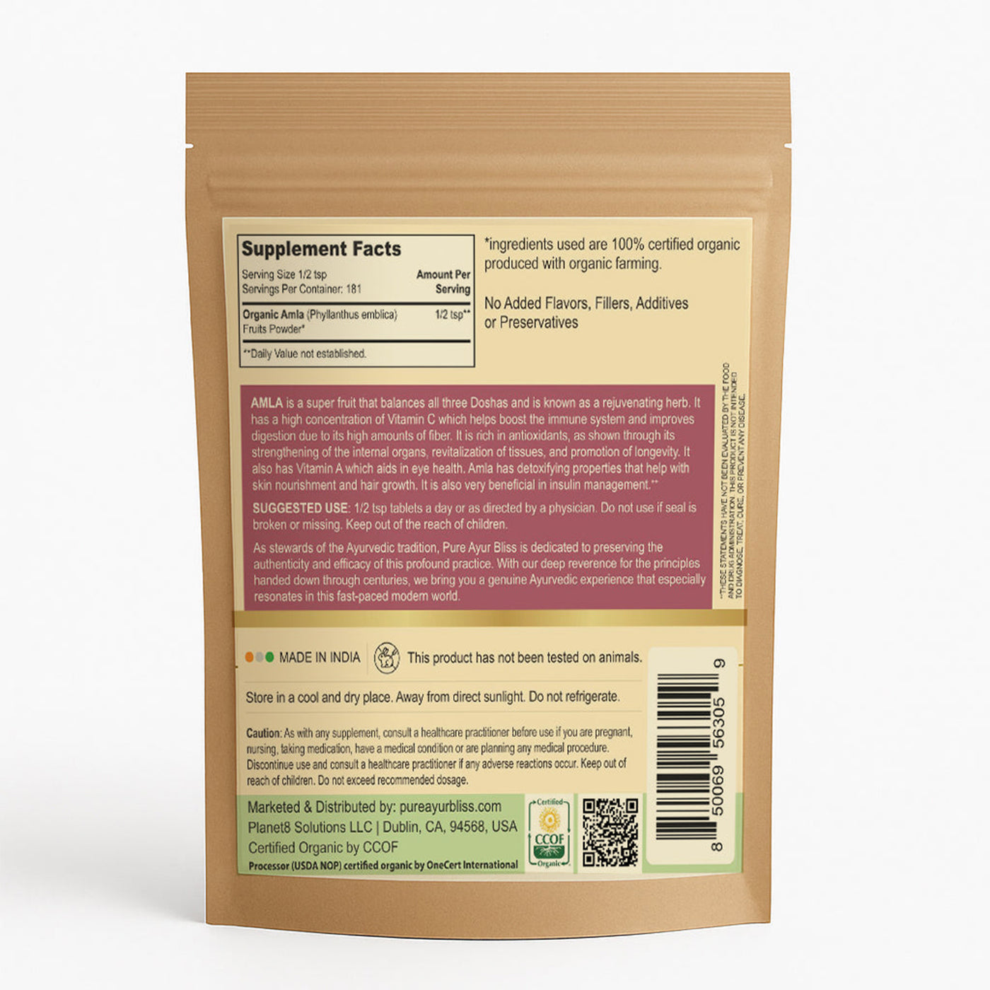 Amla Powder in wooden spoon — PureAyurBliss